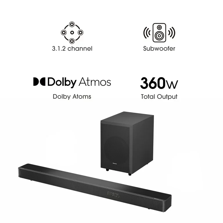 Hisense AX3120Q 3.1.2CH 360W Dolby Atmos Soundbar