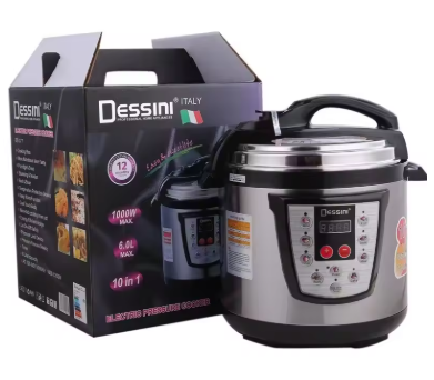 Dessini 6L DS-377 Multifunctional Electric Pressure Cooker Non-stick Rice Cooker Stainless Steel Slow Cooking Pot Programmable Pot