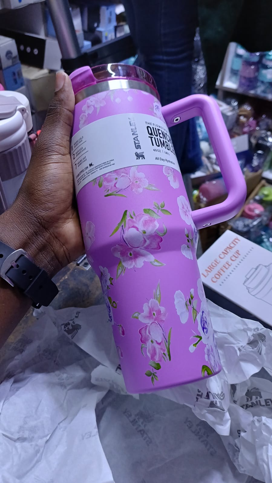 The Quencher H2.0 Flowstate™ Stanley Tumbler - Floral Pink