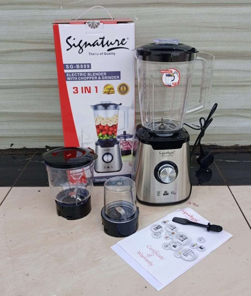 Signature 3 in 1 Electric BLENDER with CHOPPER & GRINDER SG-B809 600W