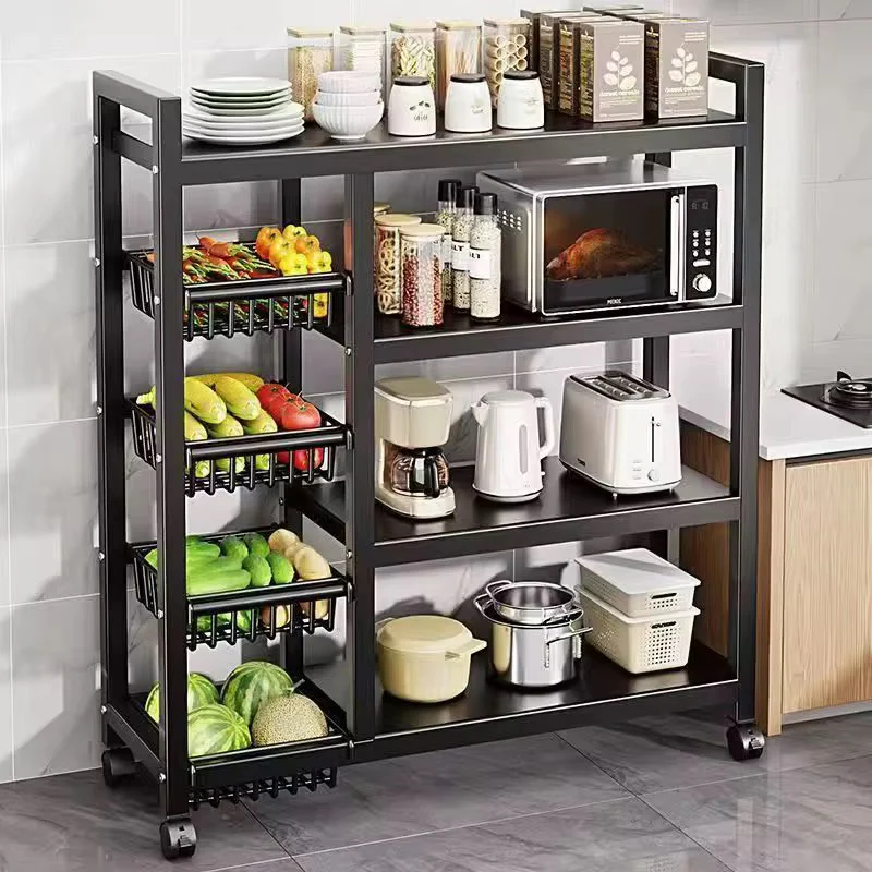 Multi-Layer Kitchen Storage Rack With Movable Wheels - Multipurpose