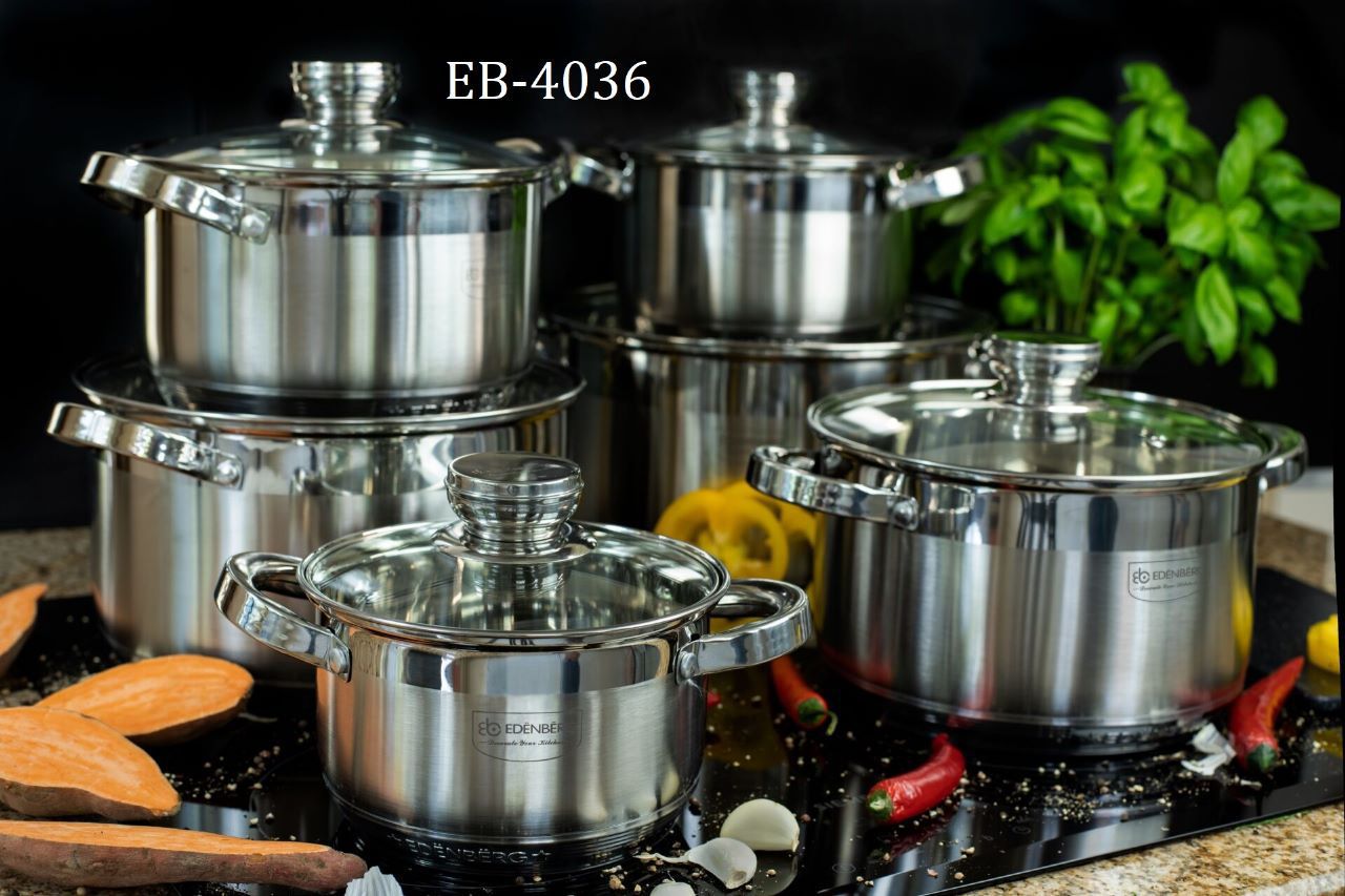 12PCS EDENBERG Stainless Steel Cookware Set – EB4036