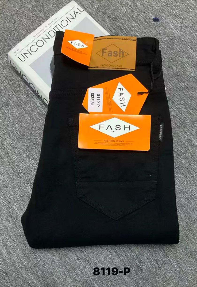 FASH Men’s Classic Slim Jeans Black