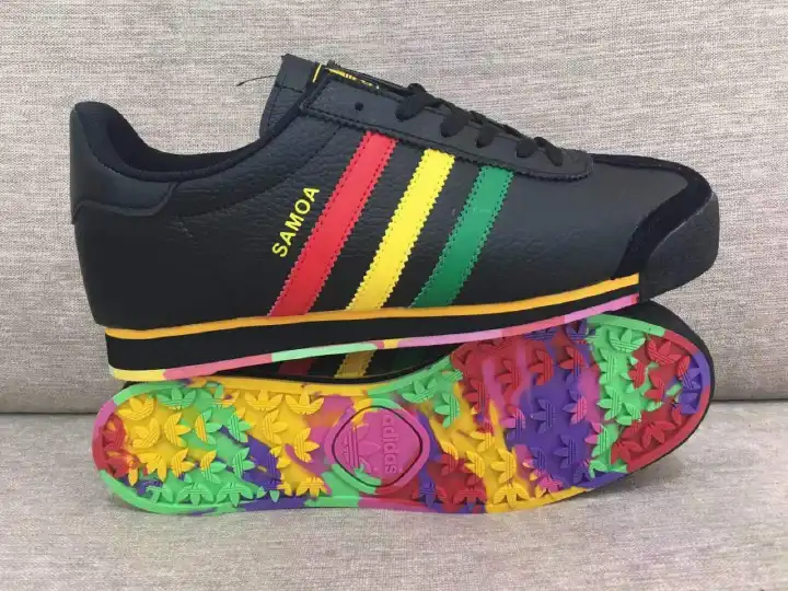 Adidas Samoa Sneakers - Core Black/ Rasta Stripped